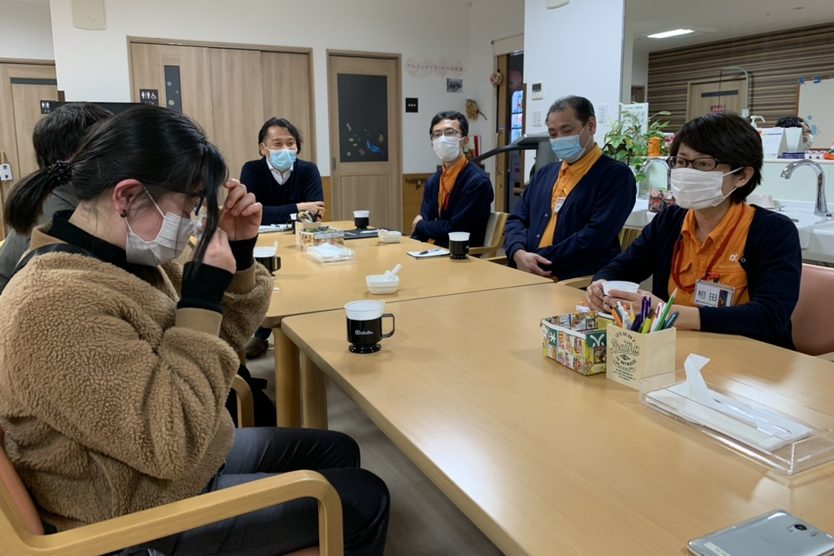 倉敷駅前通り：スタッフに挨拶