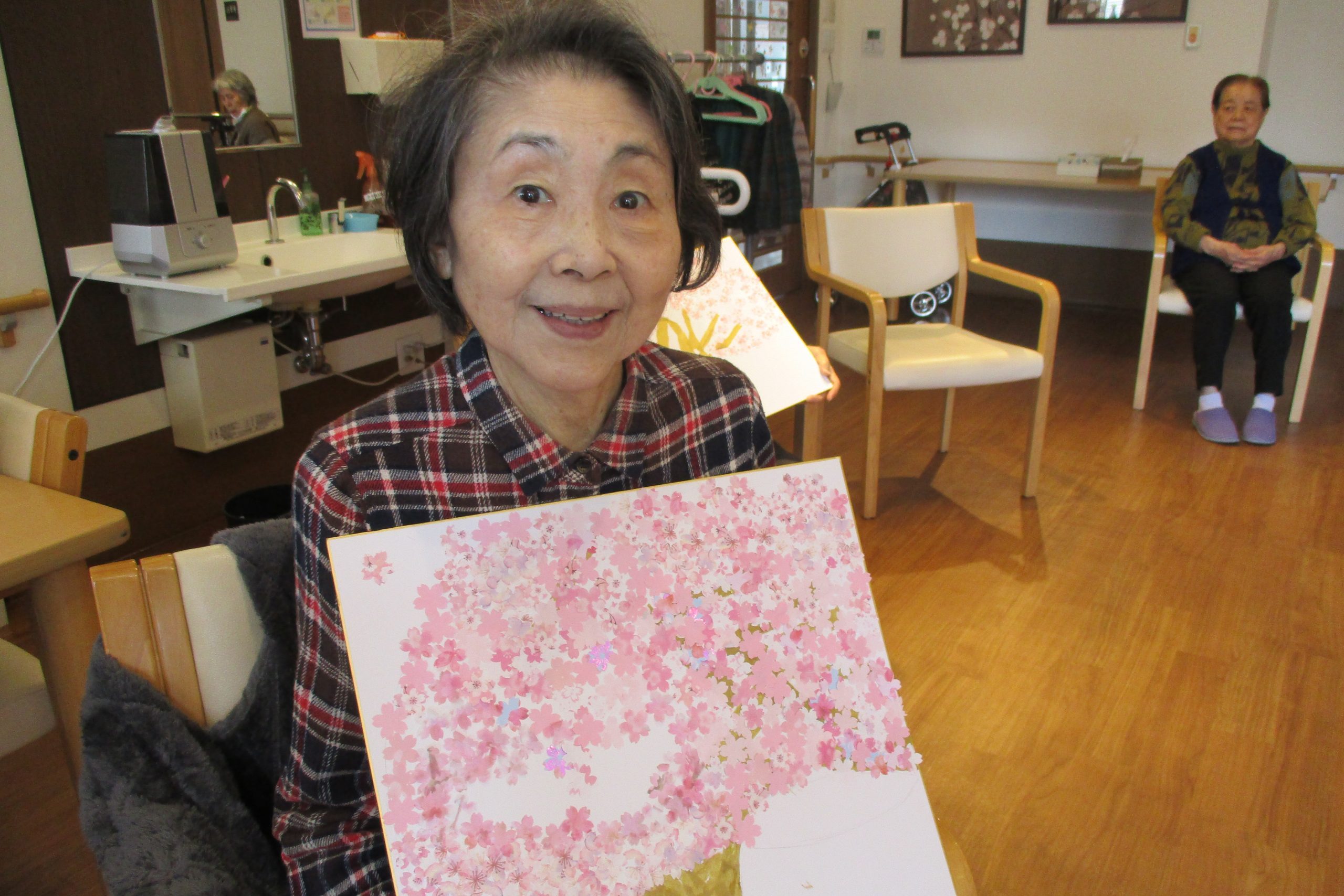 イメージ：貼り絵で満開の桜