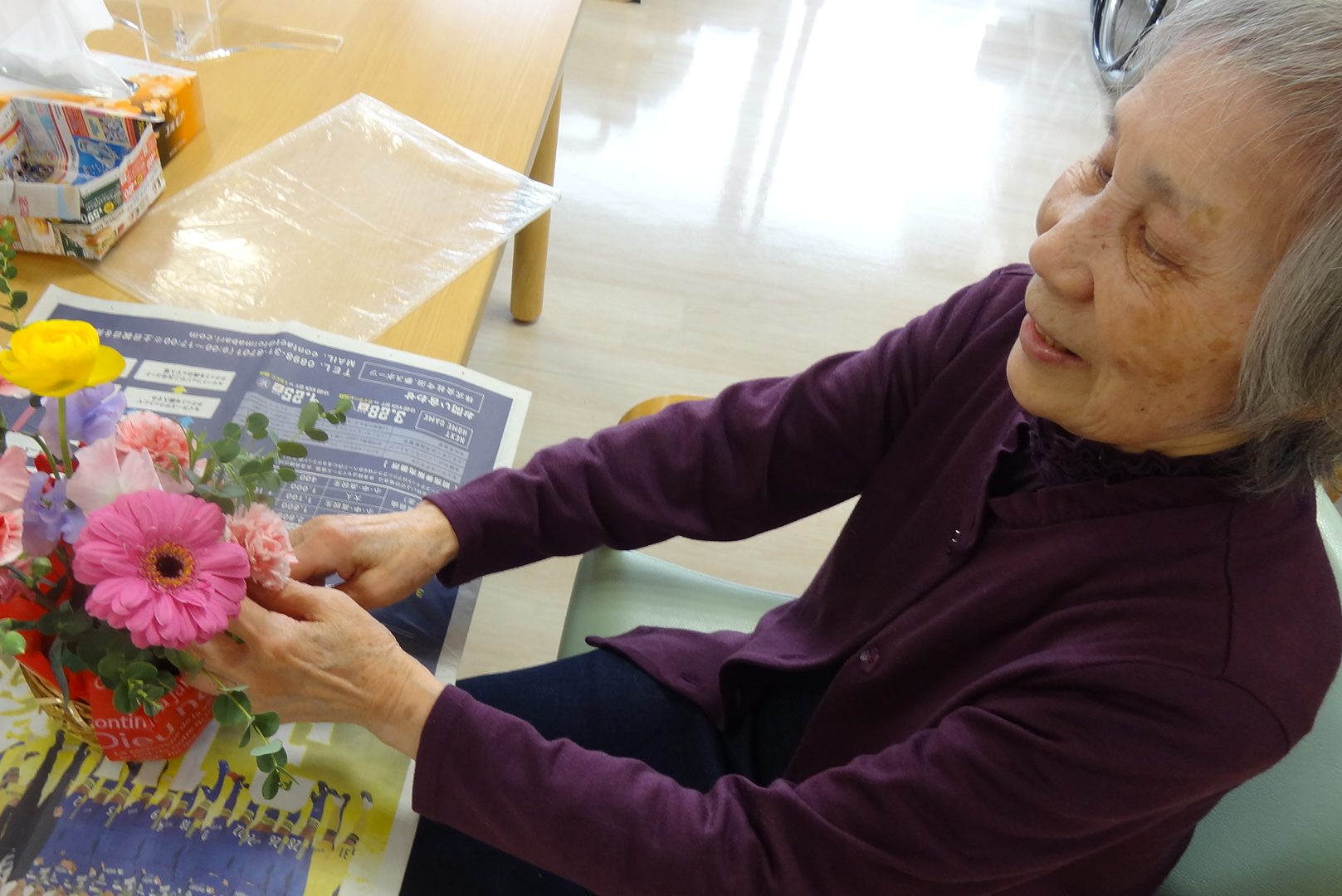 イメージ：フラワーアレンジメントで笑顔に